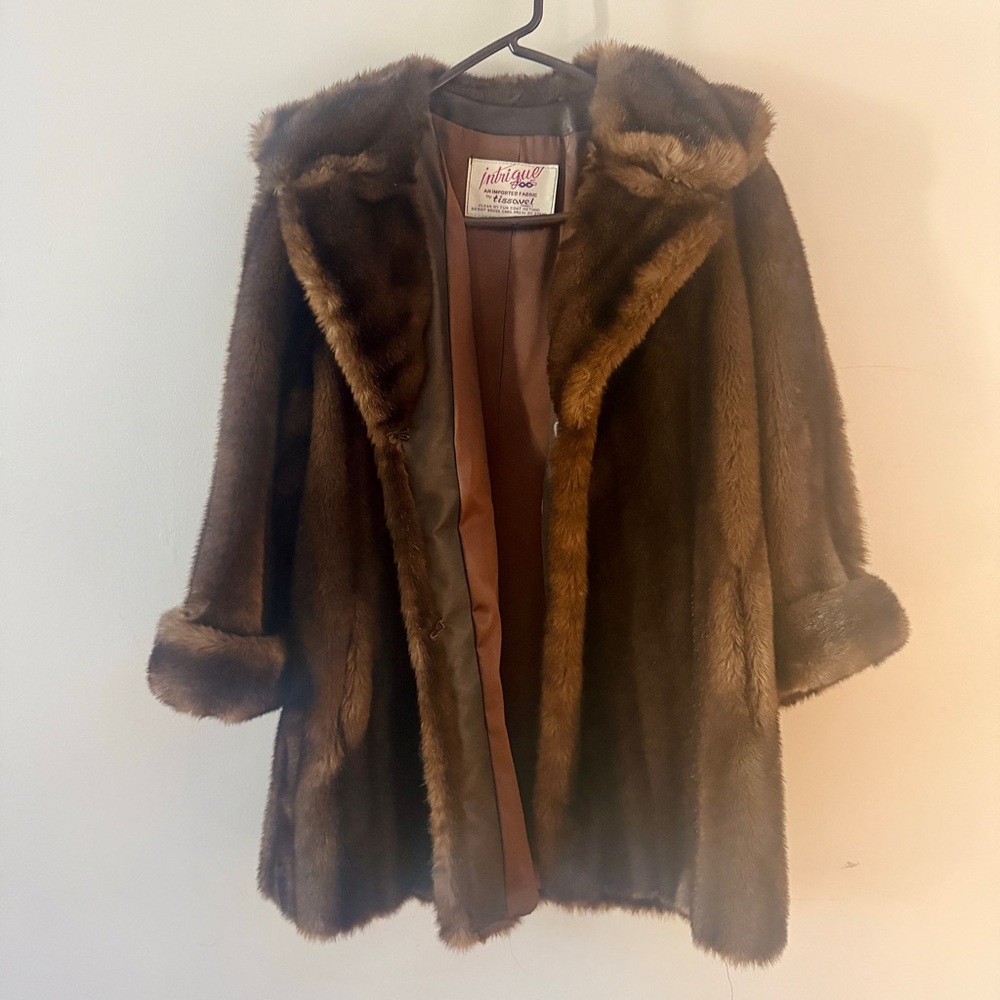 Vintage Tissavel Luxurious French Faux-fur Coat